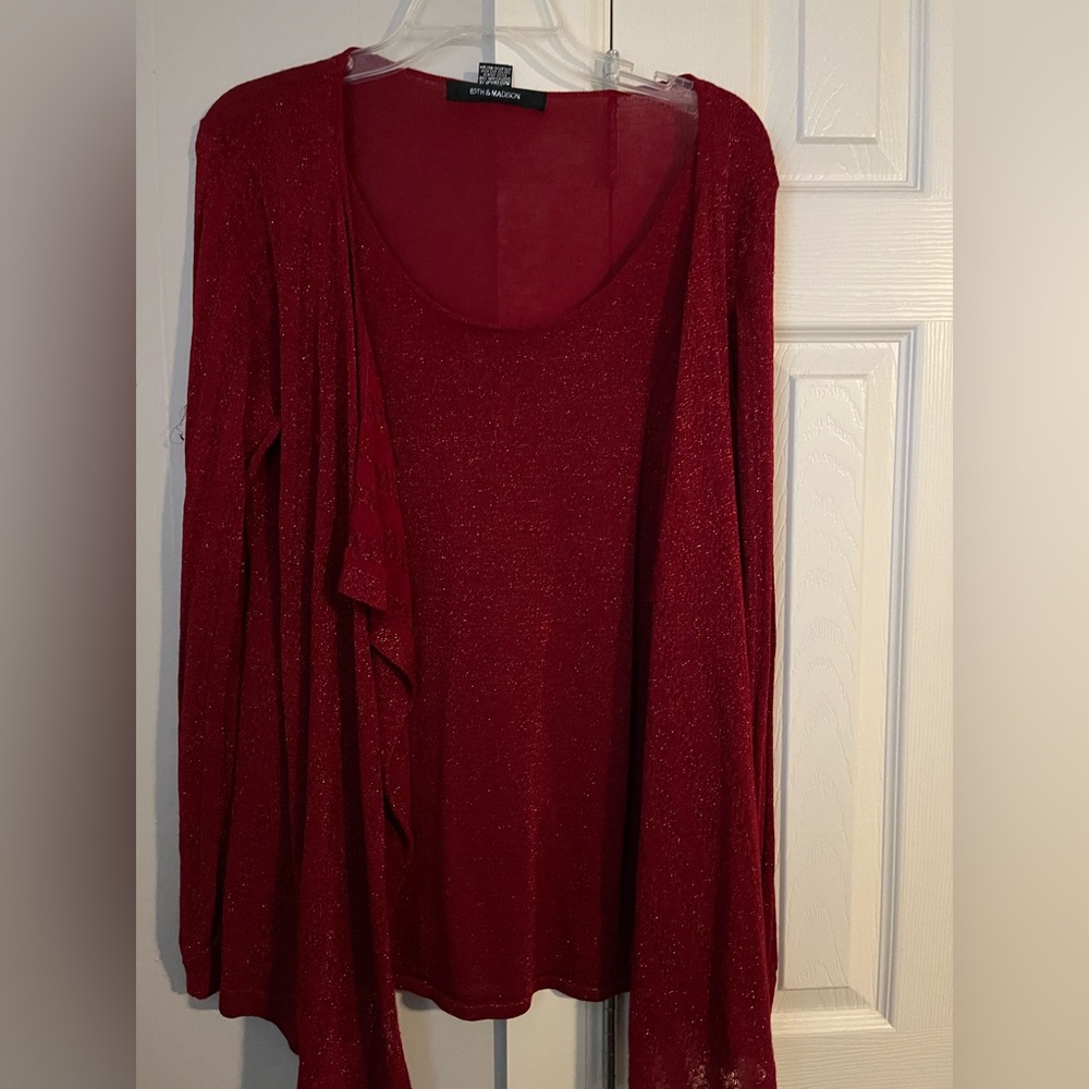 Dark red, thin material